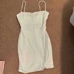 Windsor White Asymmetrical Spaghetti Strap Dress